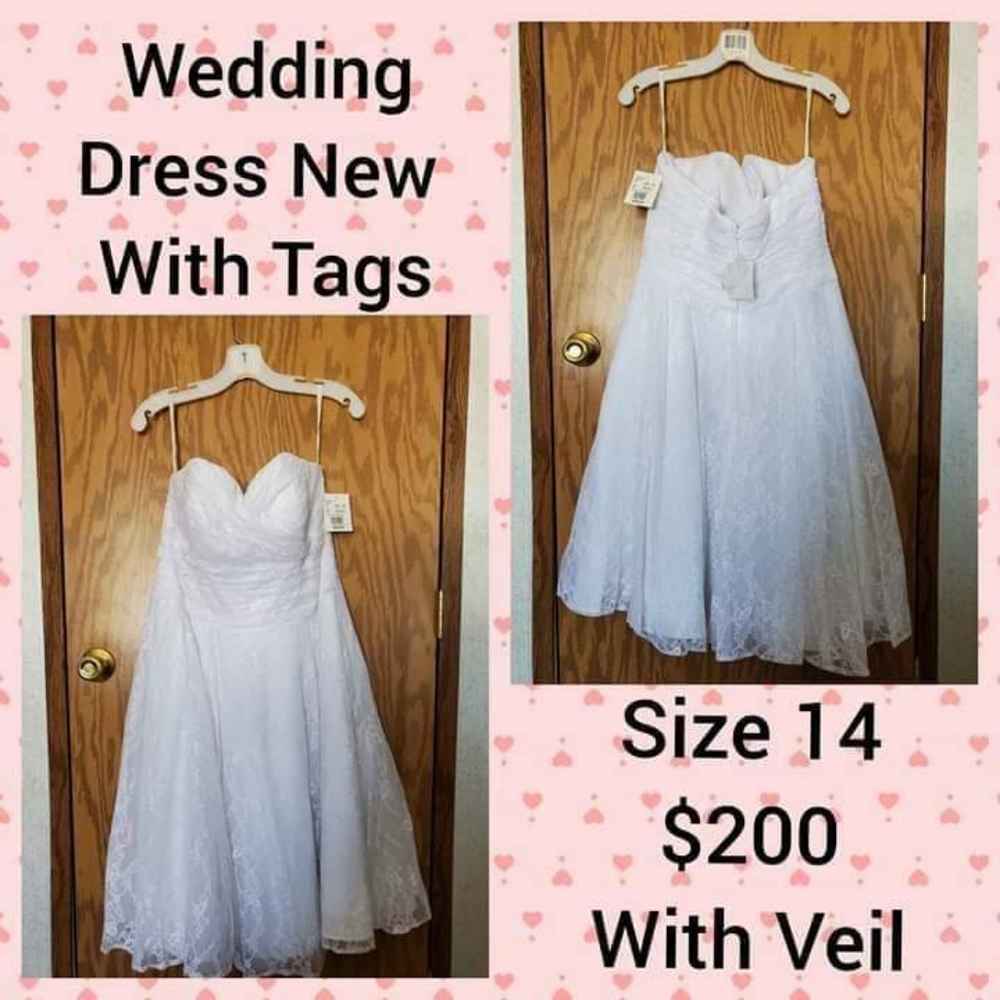 Wedding dress with jacket and veil